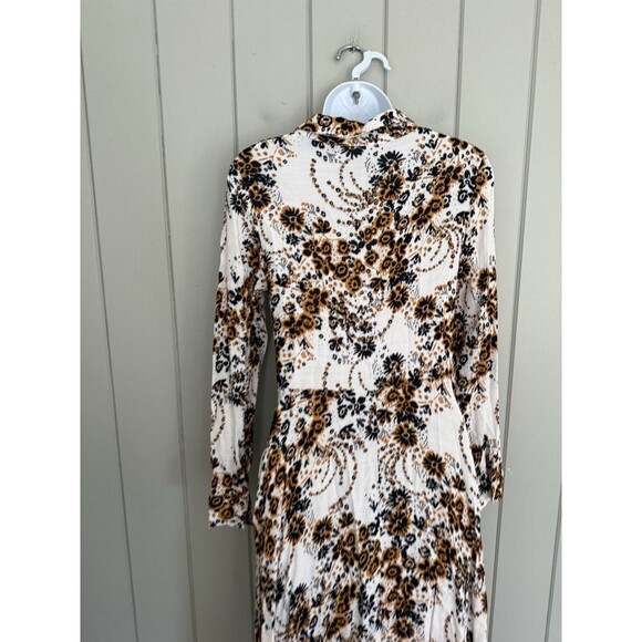 Free People Tough Love Maxi Dress 4 Floral Colorful Flowy Boho Navy Blue Gold - Picture 3 of 7